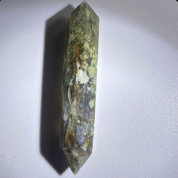 Moss Agate Crystal‎ Double Terminated Point (#7) - Picture 4 of 10